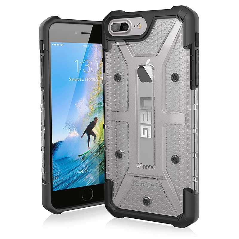 mobiletch-UAG-iPhone-8-7-6-6s-Plus-5-5-inch-screen-Plasma-Feather-Light-Rugged-ICE-bLACK